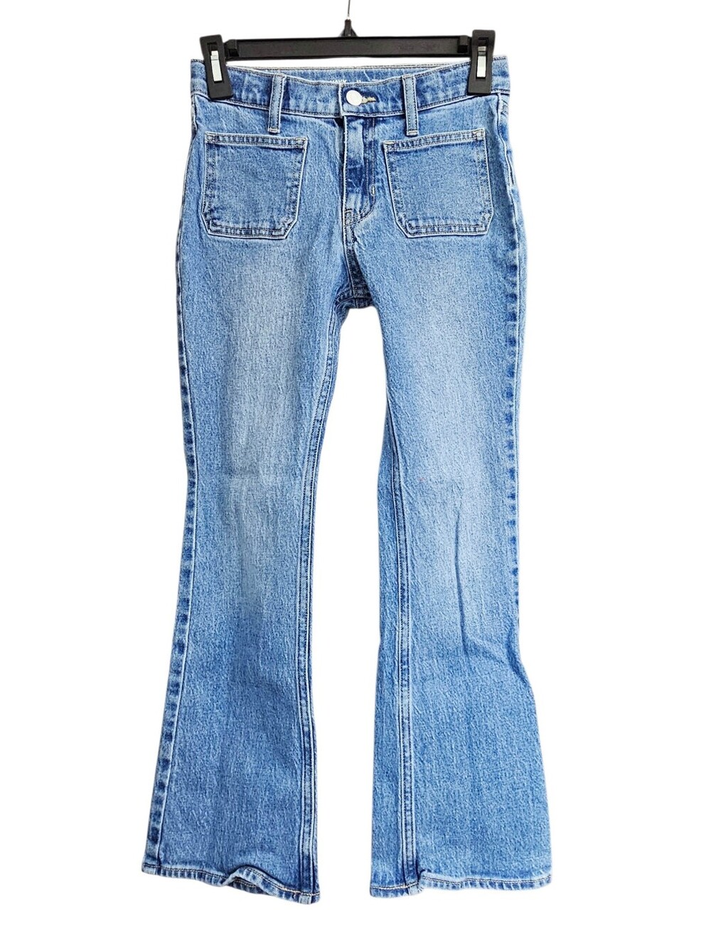 Old Navy High Rise Flare Denim Jeans Front Pockets Medium Wash Girls Size 12